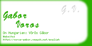 gabor voros business card