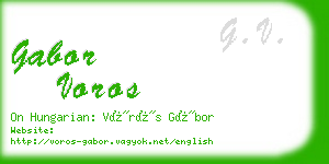 gabor voros business card